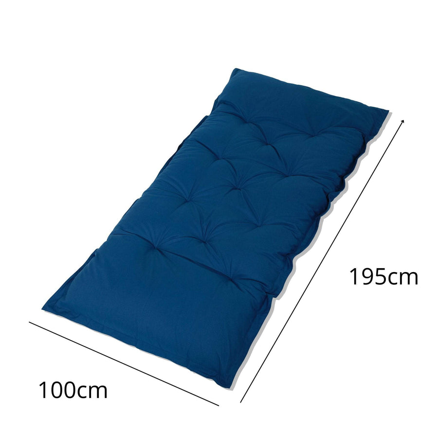 Colchoneta de Suelo XXL 195x100 Azul Petróleo, relleno de copos de espuma