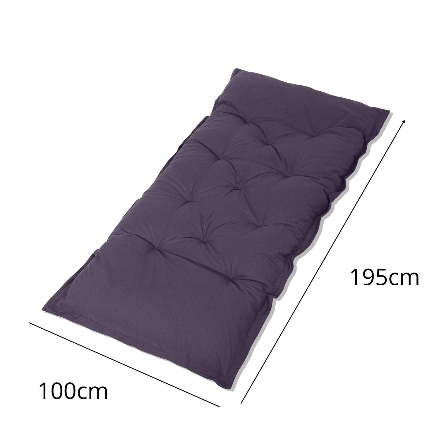 Futon XXL - Matelas de sol 195x100cm - Gris Carbone - Deco-arts.fr
