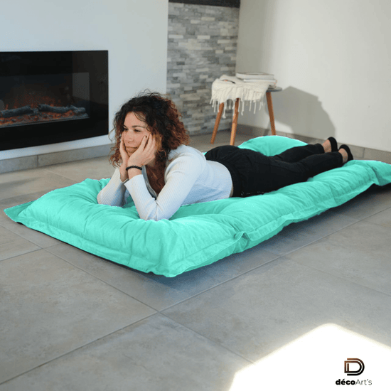 Futon XXL - Matelas de sol 195x100cm - Vert mint - Deco-arts.fr
