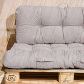 Lot coussins extérieur pour palette gris galet 120x80 Imperméables Anti-UV DECOARTS - Deco-arts.fr