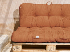 Ensemble Coussins Palette 120x80 Rouille - Imperméable & Épais 15cm