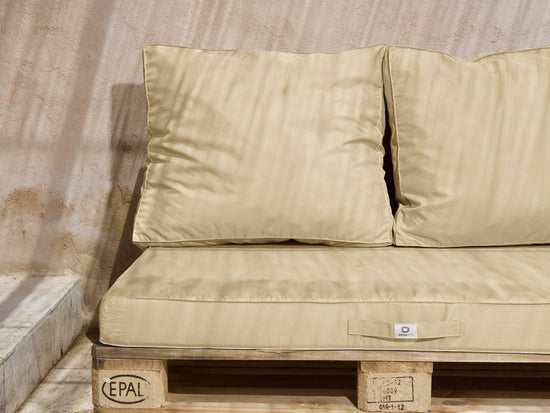 Lot matelas pour palette déhoussable avec assise de 120x80x10cm et dossier Beige Clair - Deco-arts.fr