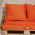 Lot matelas pour palette déhoussable avec assise de 120x80x10cm et dossier Orange - Deco-arts.fr