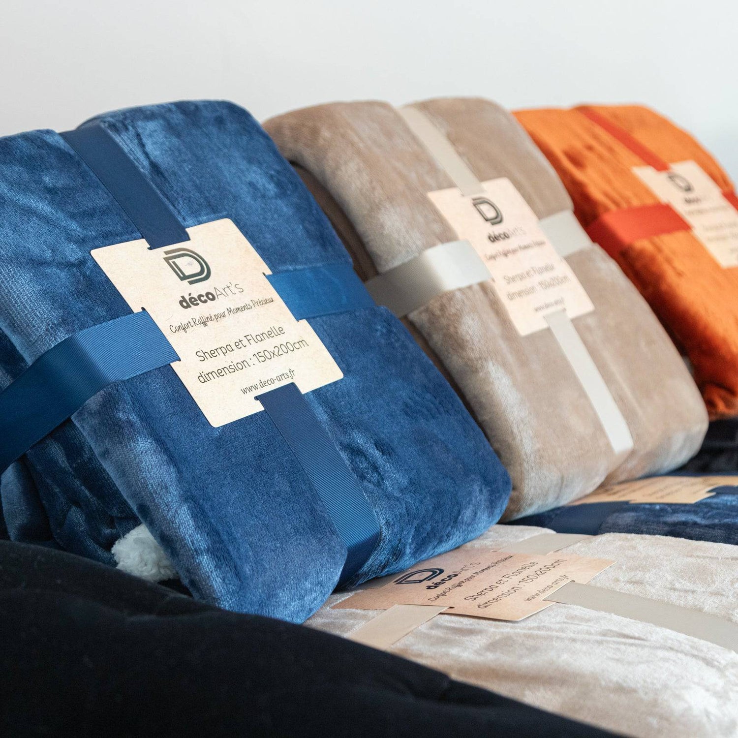 Plaid Sherpa Flanelle 480GSM 200x240 Terracotta DECO ARTS - Deco-arts.fr