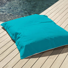 Puff exterior gigante flotante 140x180cm – Puff de exteriores desenfundable para piscina, jardín y terraza - Azul Caribe