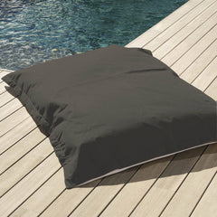 Puff exterior gigante flotante 140x180cm – Puff de exteriores desenfundable para piscina, jardín y terraza - Gris carbón