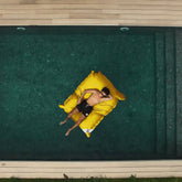 Housse pour Pouf Géant XXL 180x140cm Flottant pour Piscine - Jaune miel - Deco-arts.fr