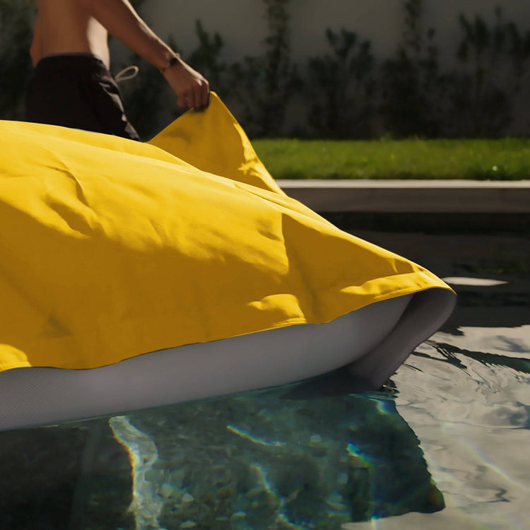 Housse pour Pouf Géant XXL 180x140cm Flottant pour Piscine - Jaune miel - Deco-arts.fr