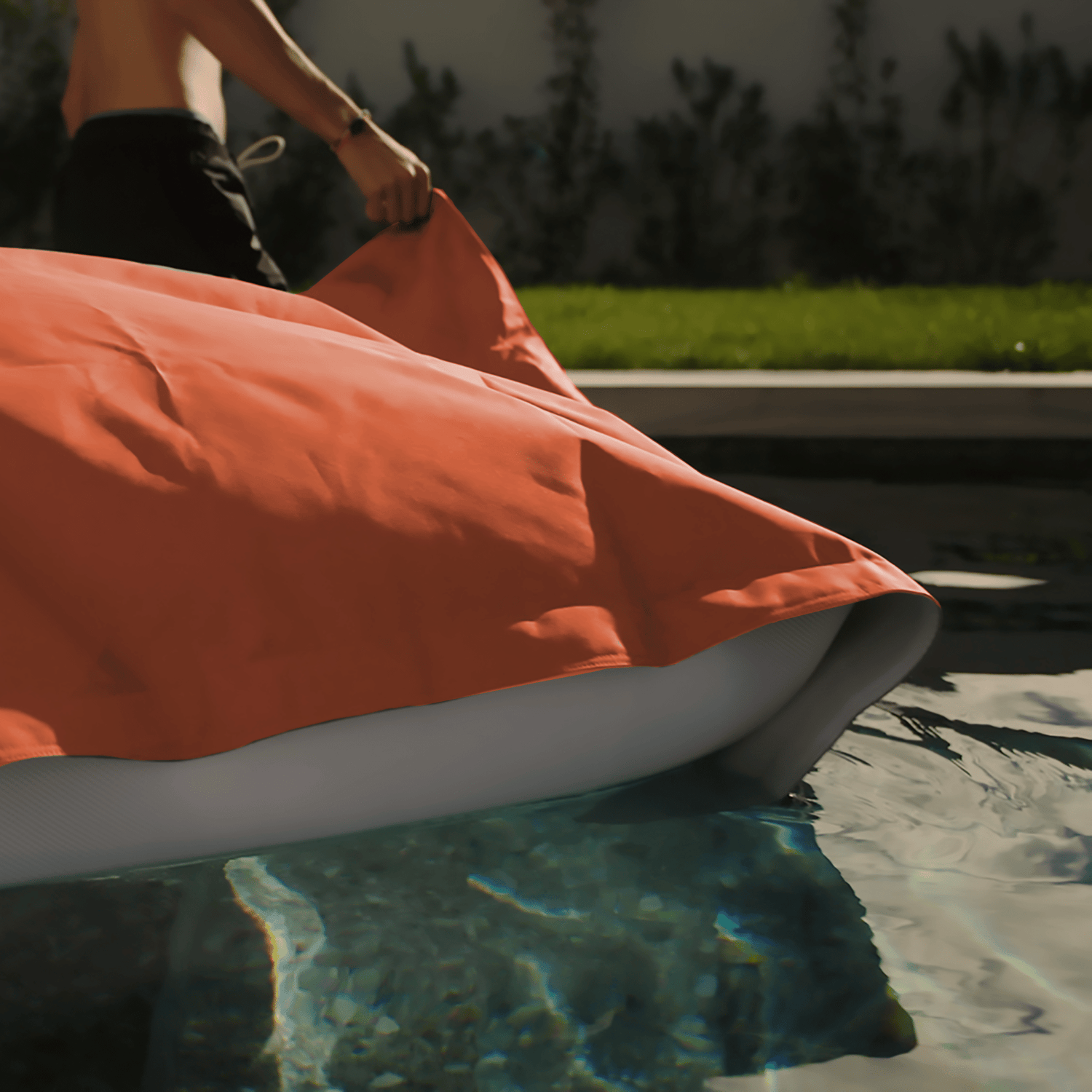 Housse pour Pouf Géant XXL 180x140cm Flottant pour Piscine - Terracotta - Deco-arts.fr