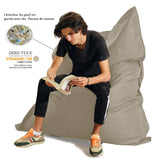 Pouf Géant XXL Intérieur et Extérieur, Déhoussable, Salon, Jardin, Deco Arts Beige - Deco-arts.fr