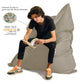 Beige XXL pouf for outdoor use, waterproof and removable cover, ideal for garden or living room by Deco-arts.fr.