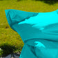 Giant XXL beanbag cover in Caribbean blue, suitable for indoor and outdoor use, by Deco-arts.fr.