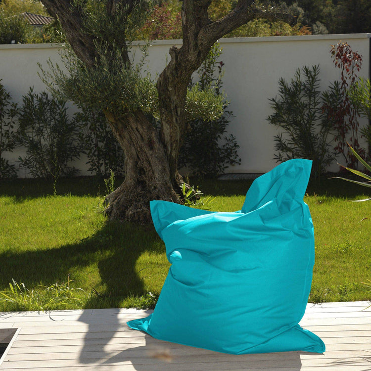 Housse pour Pouf Géant XXL 180x140cm Intérieur et Extérieur - Bleu Caraïbes - Deco-arts.fr