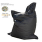XXL grey carbon pouf for outdoor use, waterproof and removable cover, ideal for garden or living room settings.