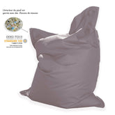 Pouf Géant XXL Intérieur et Extérieur, Déhoussable, Salon, Jardin, Deco Arts Gris galet - Deco-arts.fr