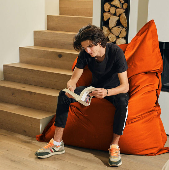 Housse pour Pouf Géant XXL 180x140cm Intérieur et Extérieur - Orange - Deco-arts.fr