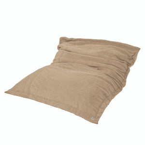 Puf Gigante XXL 190x155 Beige - Sherpa y Espuma (Sofá de Suelo de 2 Plazas)