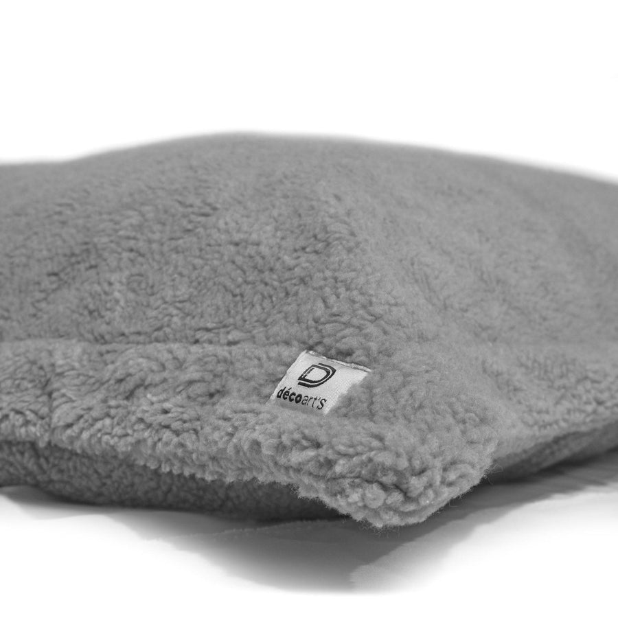 Puf Gigante XXL 190x155 Gris Plata, tejido sherpa