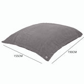 Pouf Intérieur XXL Housse Sherpa (Effet Mouton)  Garnissage en flocon de mousse 190x155cm - Gris argent - Deco-arts.fr