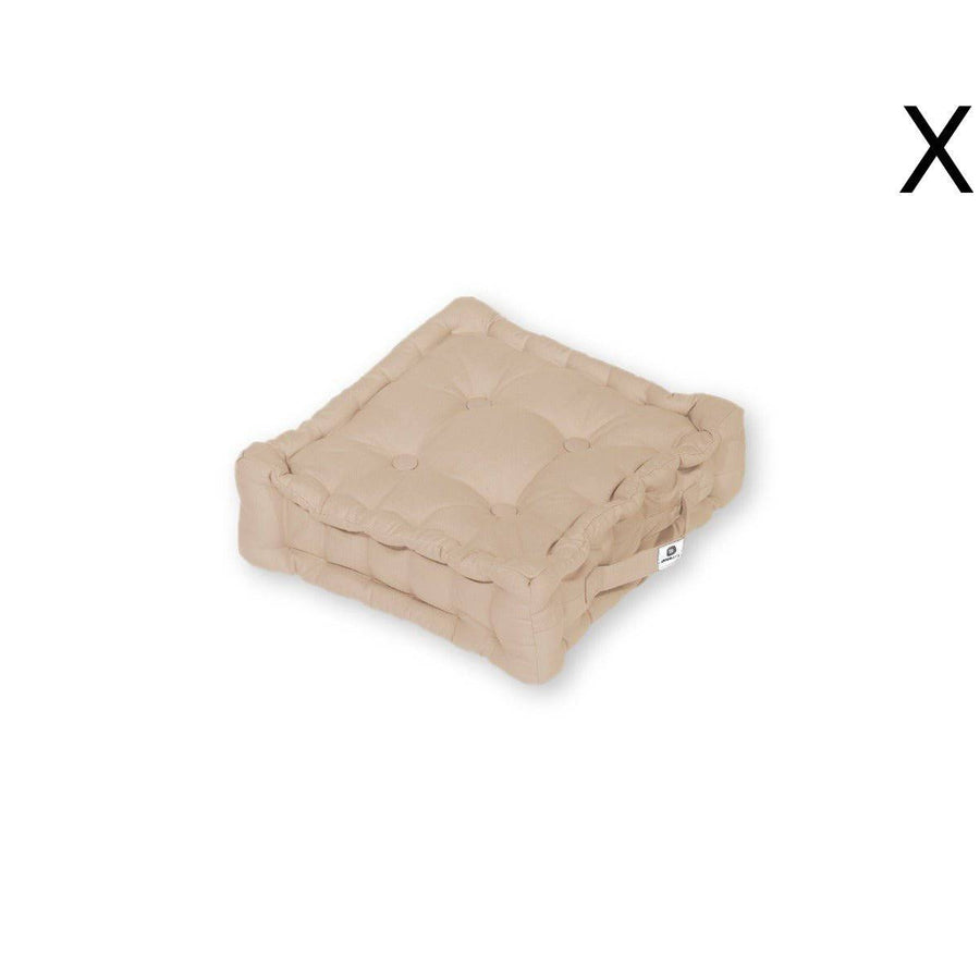 Lot de 2 Coussins de Sol 40x40 Beige Clair, tissu polyester