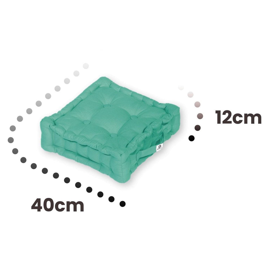 Lot de 2 Coussins de Sol 40x40 Bleu Caraïbes, tissu anti-UV et déperlant
