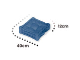 Coussin de sol lot de 2  - 40 x 40 cm Bleu Petrole - Deco-arts.fr