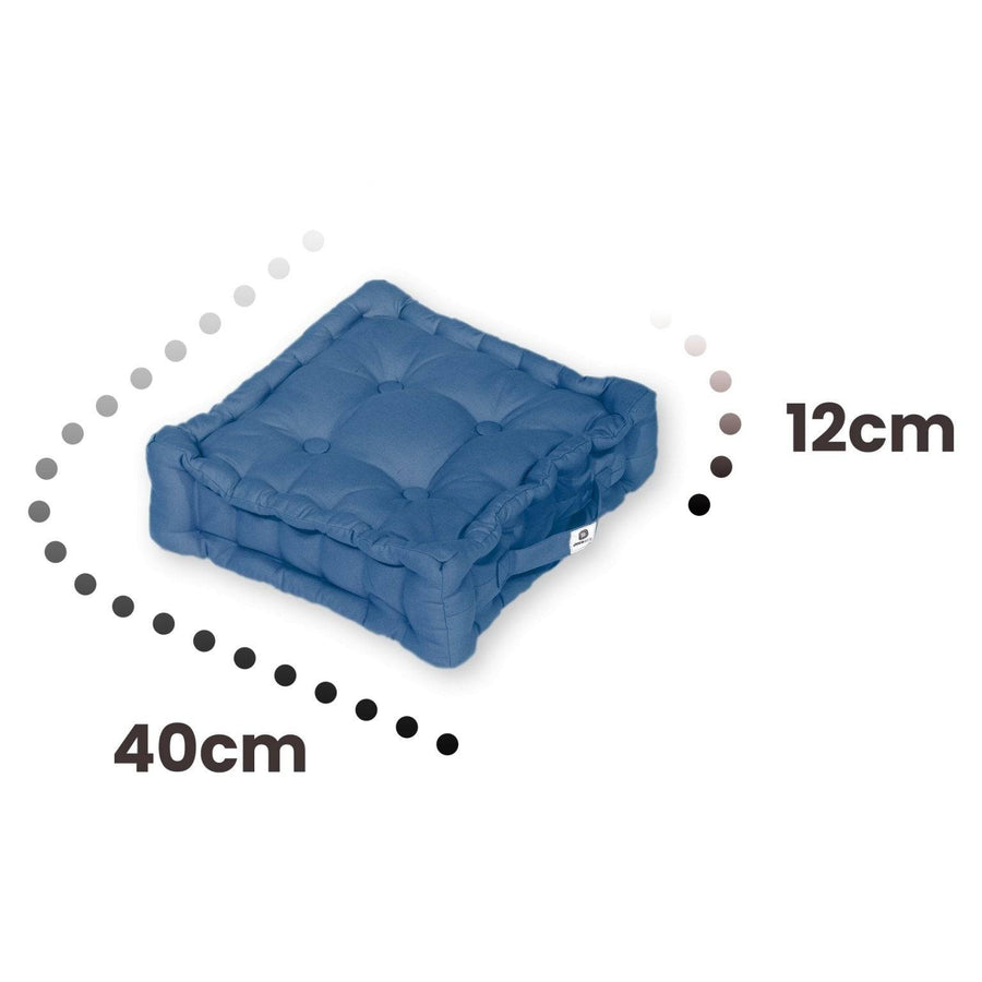 Lot de 2 Coussins de Sol 40x40 Bleu Pétrole, tissu anti-UV et déperlant
