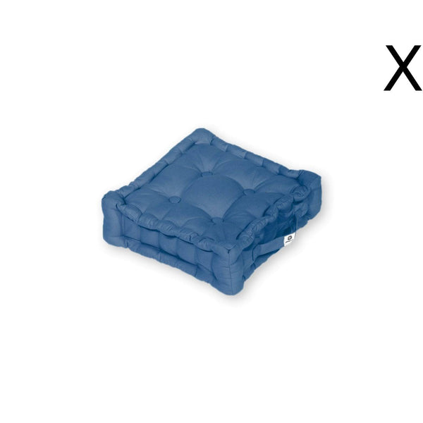Coussin de sol lot de 2  - 40 x 40 cm Bleu Petrole - Deco-arts.fr