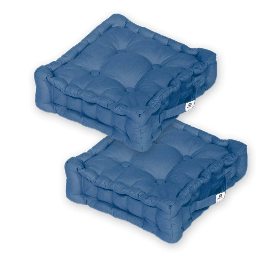 Lot de 2 Coussins de Sol 40x40 Bleu Pétrole, épaisseur 12 cm