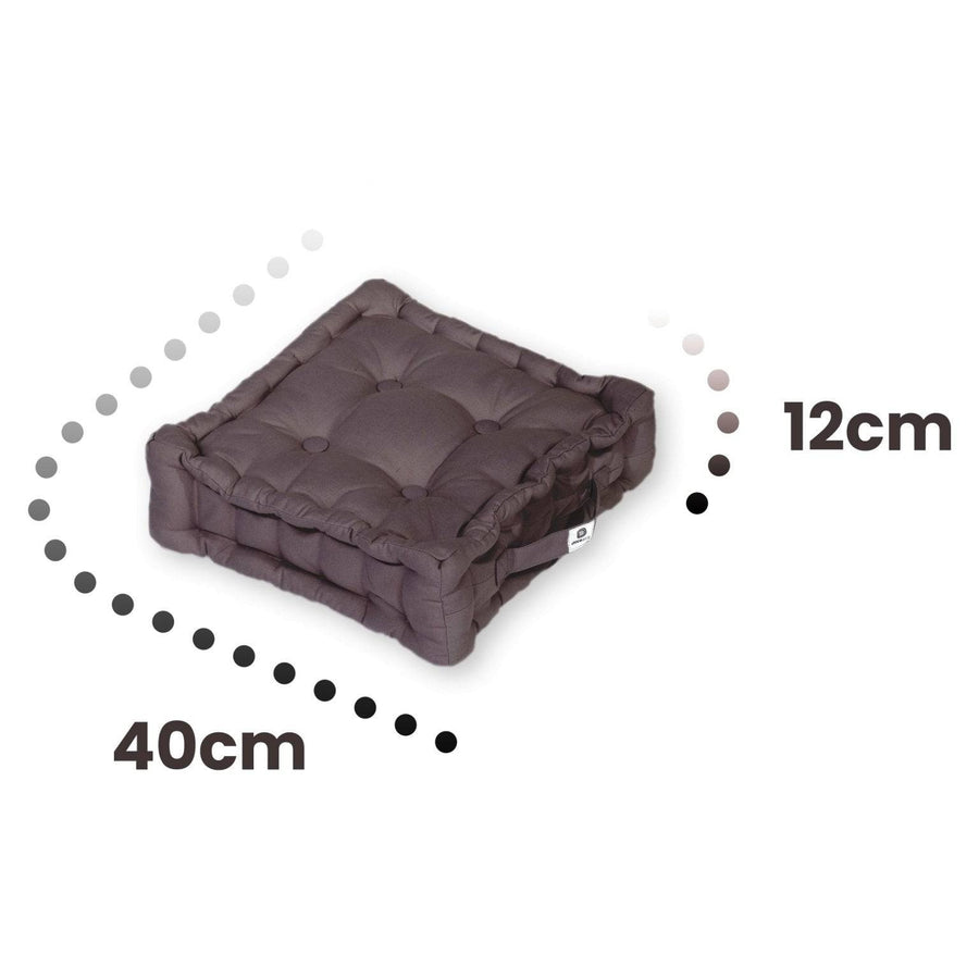 Lote de 2 Cojines de Suelo 40x40 Gris Carbón, tejido anti-UV e hidrófugo