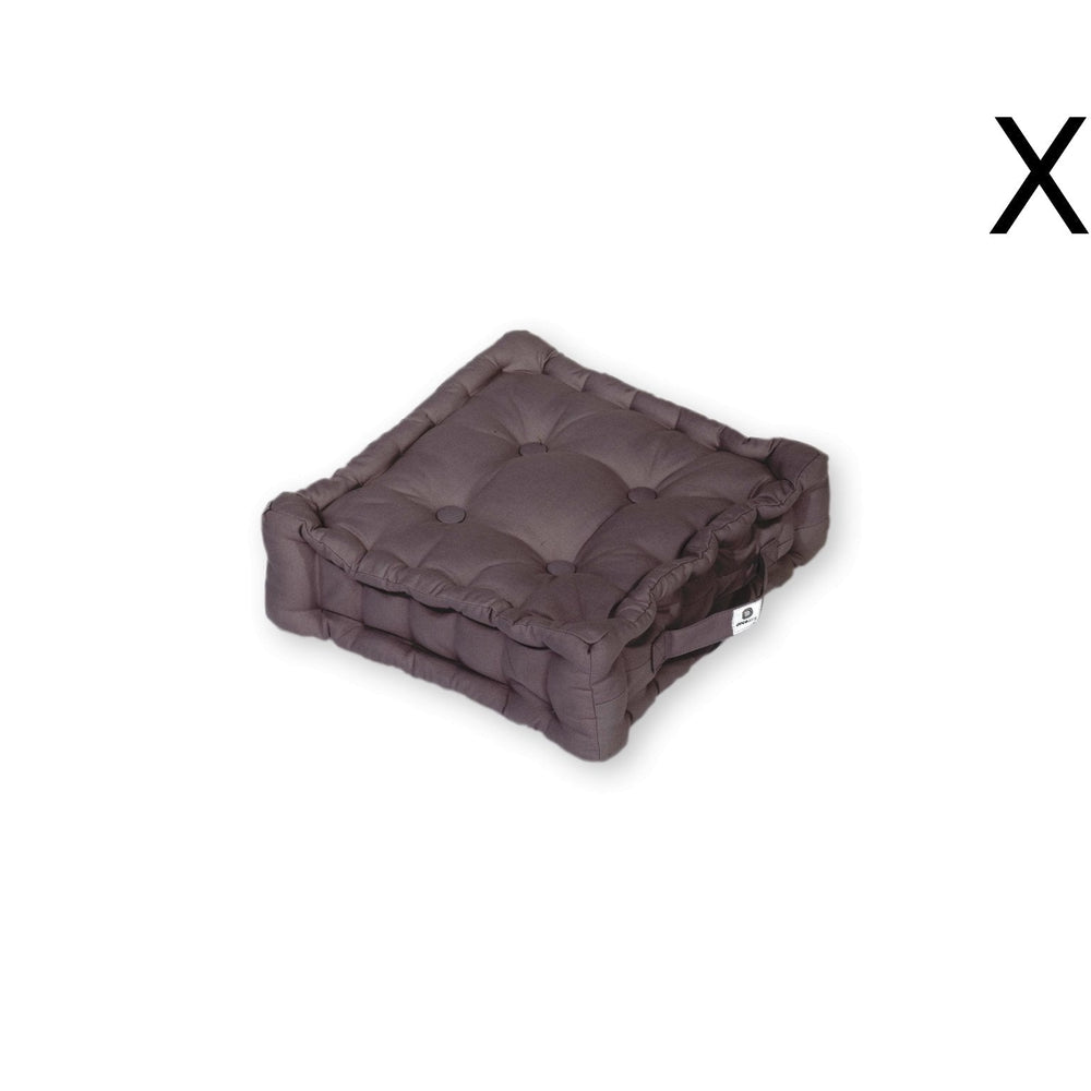 Lote de 2 Cojines de Suelo 40x40 Gris Carbón, tejido de poliéster