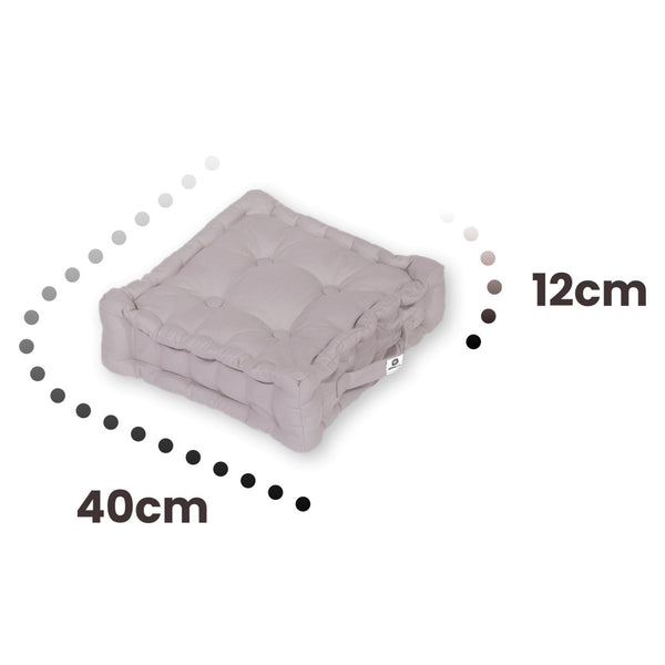 Coussin de sol lot de 2  - 40 x 40 cm Gris Galet - Deco-arts.fr