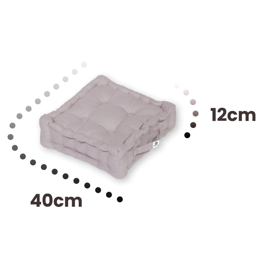 Lot de 2 Coussins de Sol 40x40 Gris Galet, tissu anti-UV et déperlant