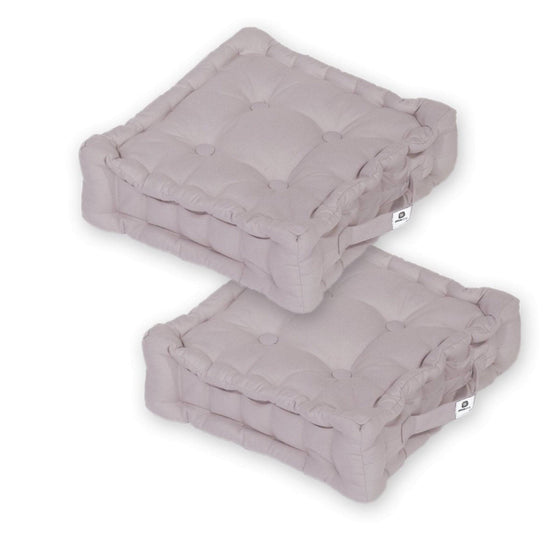 Coussin de sol lot de 2  - 40 x 40 cm Gris Galet - Deco-arts.fr