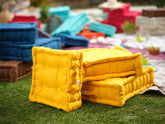 Coussin de sol lot de 2  - 40 x 40 cm Jaune Miel - Deco-arts.fr