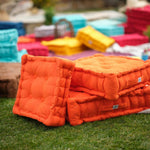 Coussin de sol lot de 2  - 40 x 40 cm Orange - Deco-arts.fr