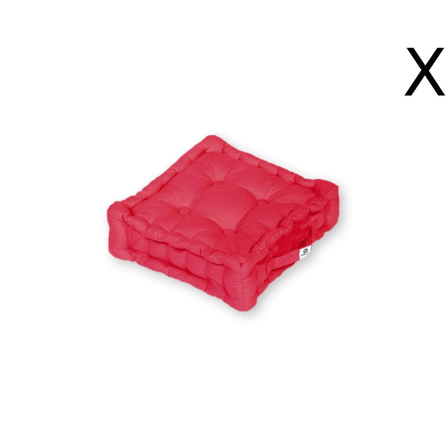 Lot de 2 Coussins de Sol 40x40 Rouge Piment, tissu polyester