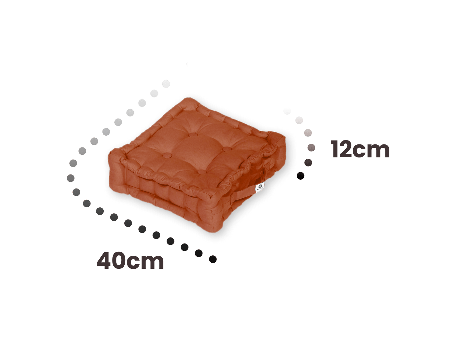 Coussin de sol lot de 2  - 40 x 40 cm Terracotta - Deco-arts.fr