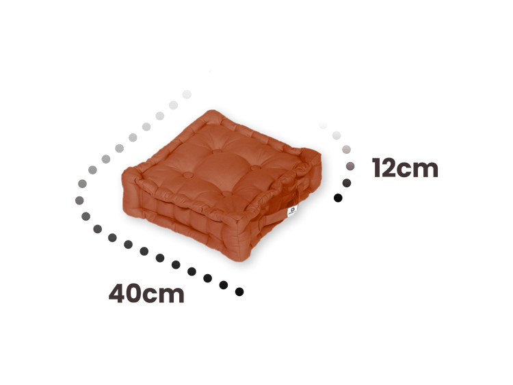 Coussin de sol lot de 2  - 40 x 40 cm Terracotta - Deco-arts.fr