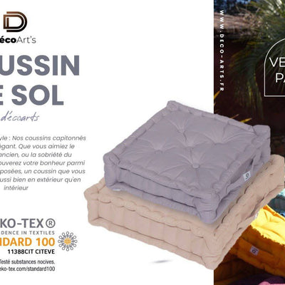 Coussin de sol lot de 2  - 40 x 40 cm Vert Mint - Deco-arts.fr