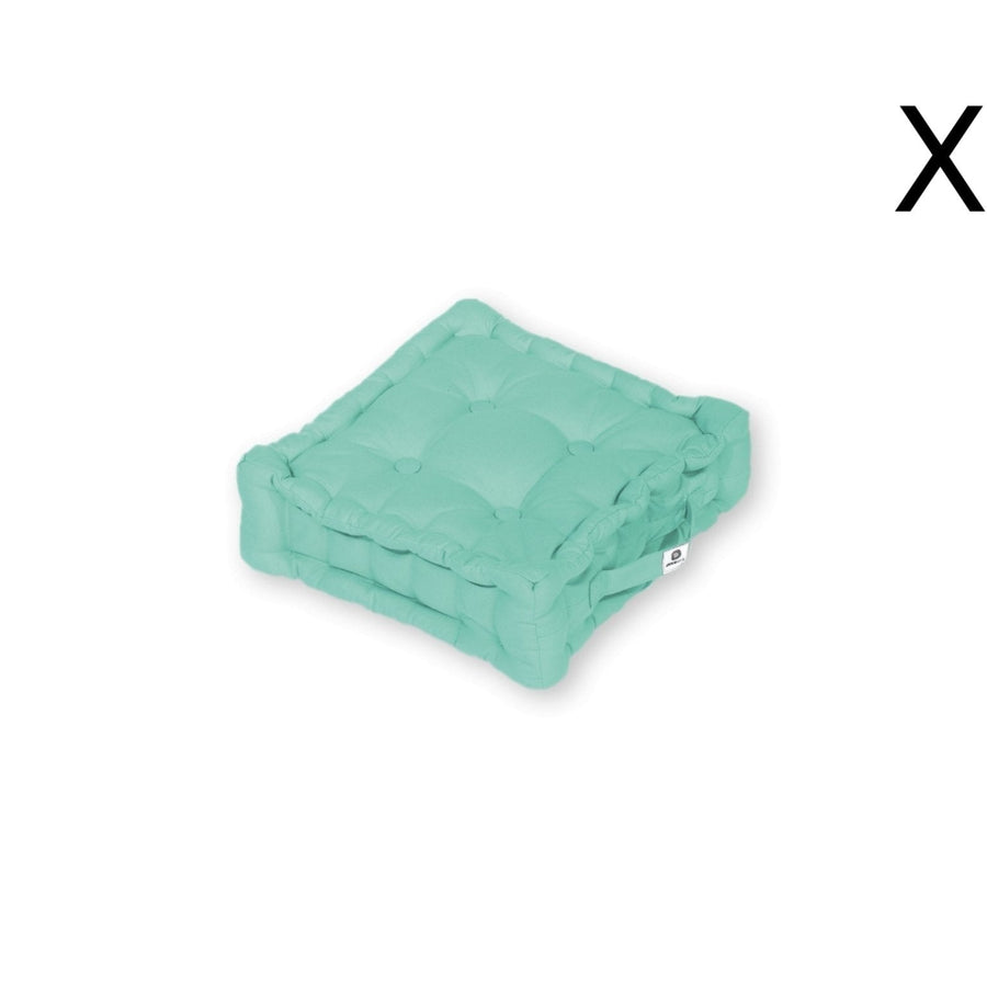 Lote de 2 Cojines de Suelo 40x40 Verde Menta, tejido de poliéster