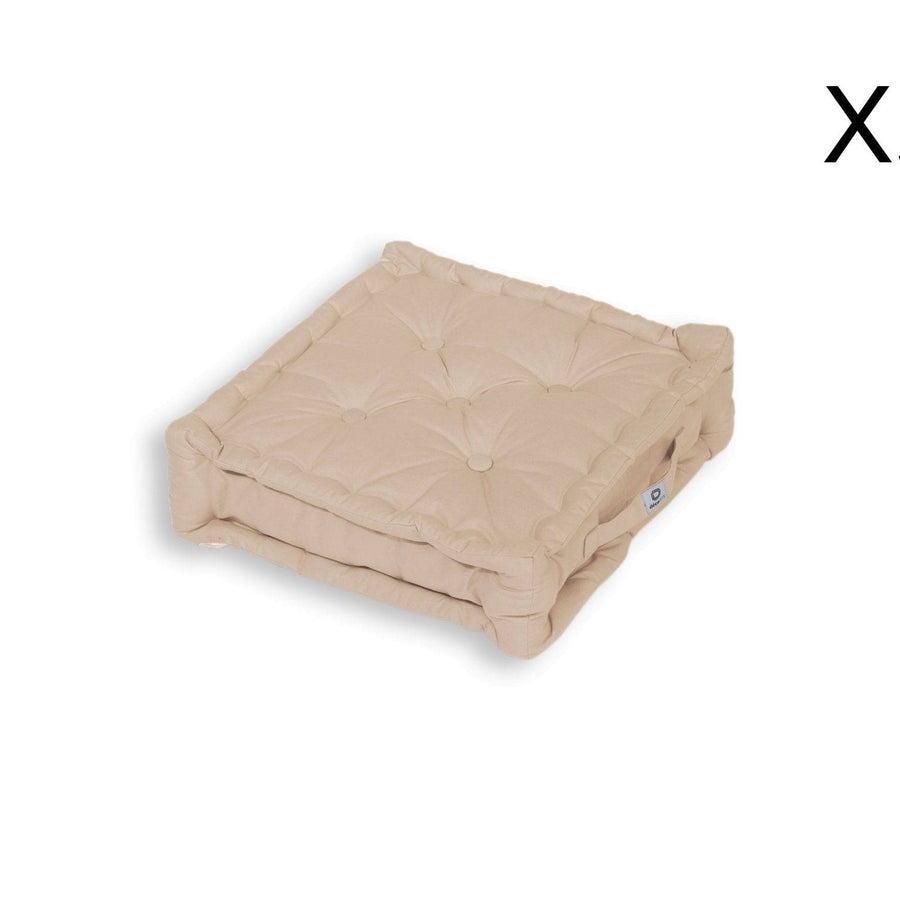 Lote de 2 Cojines de Suelo XL 50x50 Beige Clair, relleno de copos de espuma