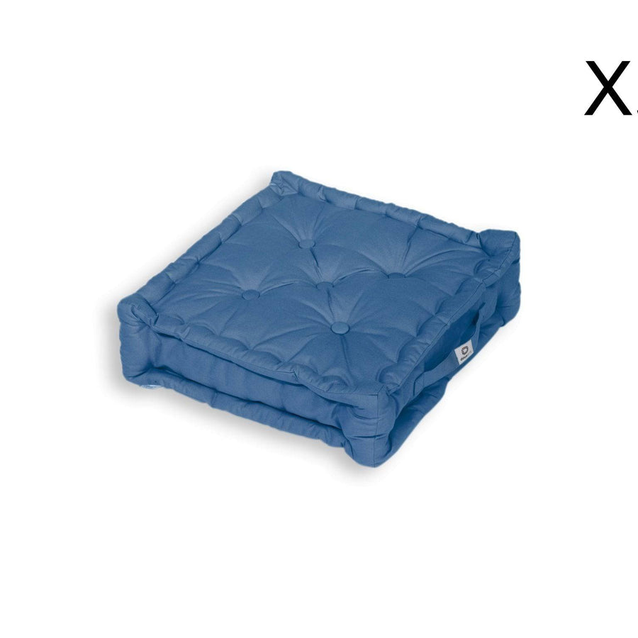 Lote de 2 Cojines de Suelo XL 50x50 Azul Petróleo, relleno de copos de espuma