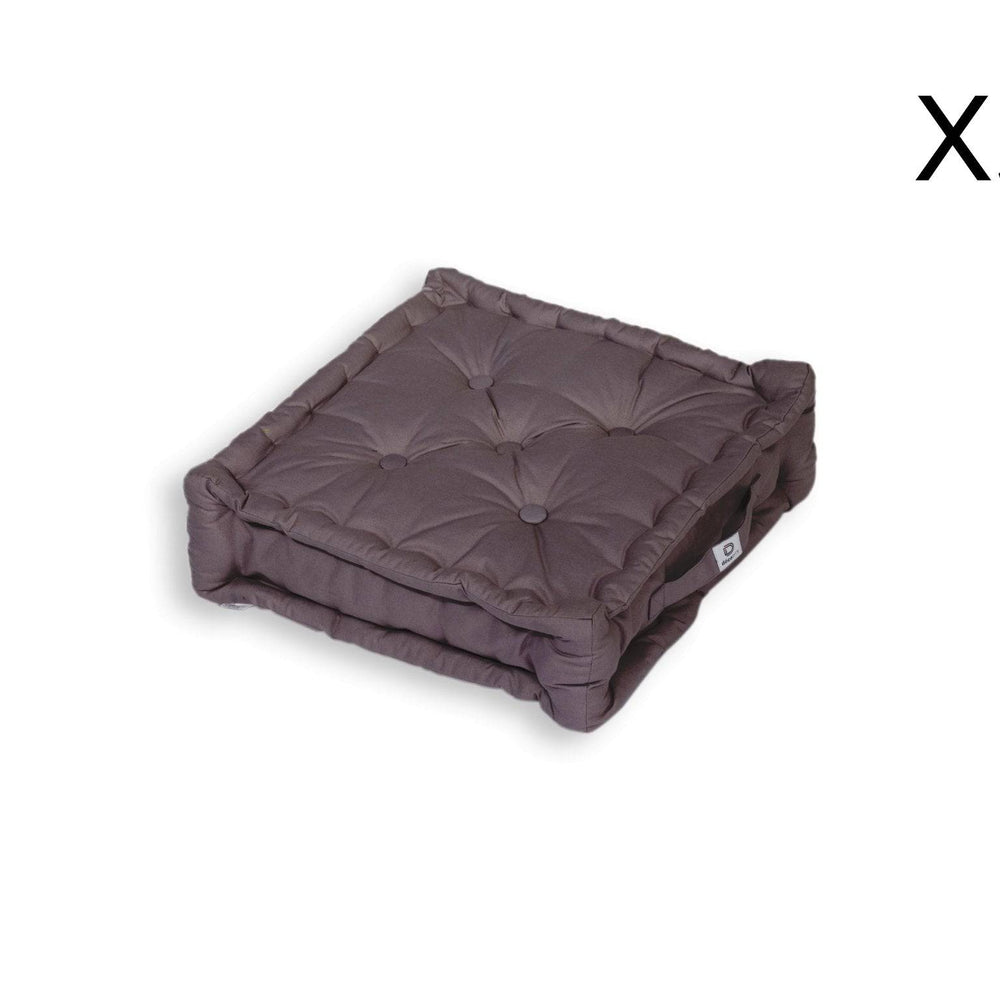 Lote de 2 Cojines de Suelo XL 50x50 Gris Carbón, relleno de copos de espuma