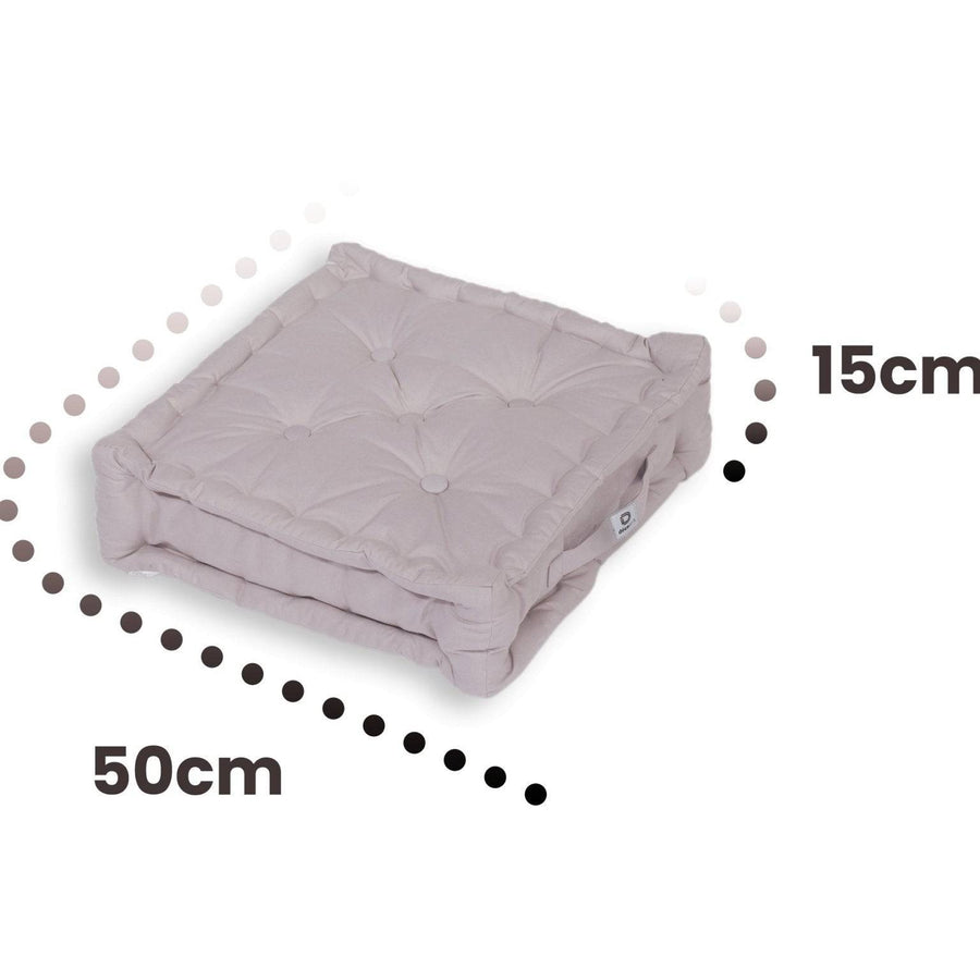 Lote de 2 Cojines de Suelo XL 50x50 Gris Guijarro, tejido anti-UV e hidrófugo