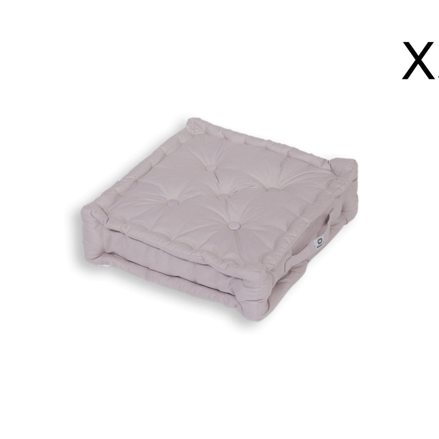 Lote de 2 Cojines de Suelo XL 50x50 Gris Guijarro, relleno de copos de espuma