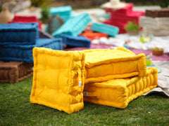 Juego de 2 cojines de suelo - 50 x 50 cm Amarillo
