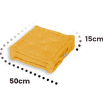 Coussin de sol lot de 2  - 50 x 50 cm Jaune - Deco-arts.fr