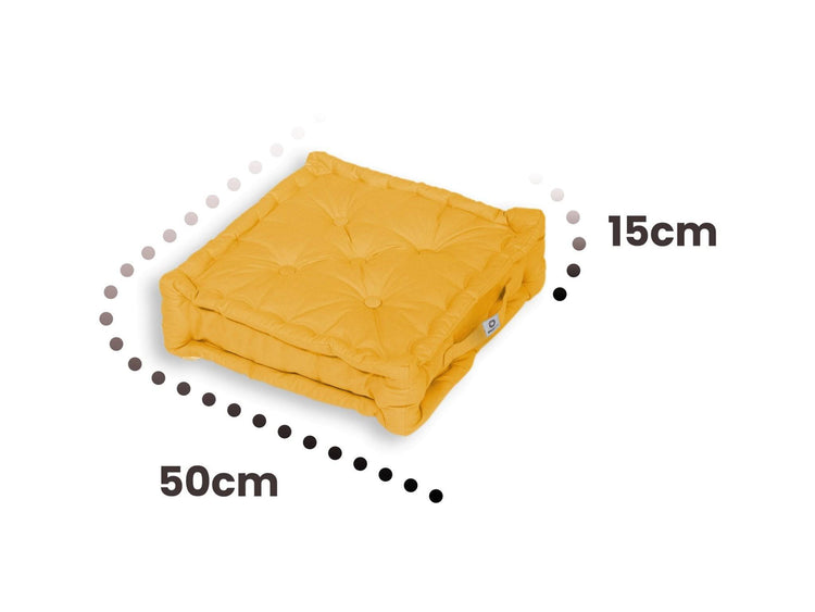 Coussin de sol lot de 2  - 50 x 50 cm Jaune - Deco-arts.fr