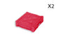 Coussin de sol lot de 2  - 50 x 50 cm Rouge Piment - Deco-arts.fr